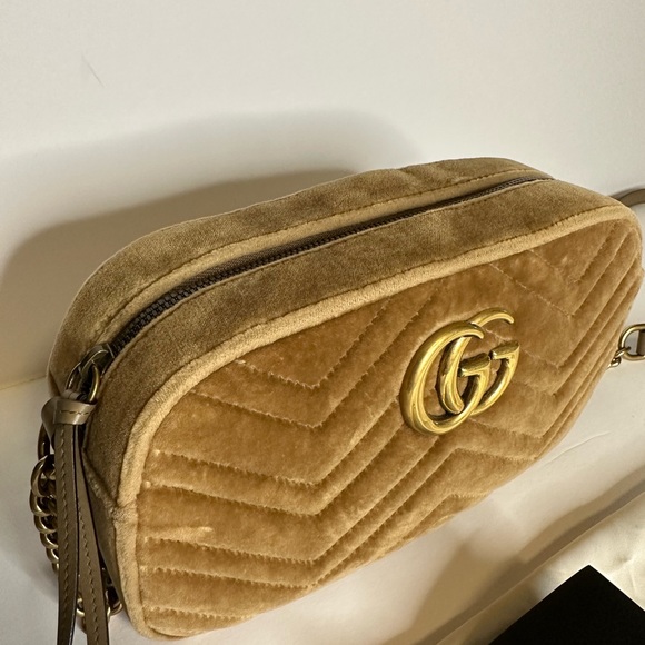 Gucci Marmont Matelasse Shoulder Bag GG Small Crossbody Camera Bag Velvet - Picture 9 of 10
